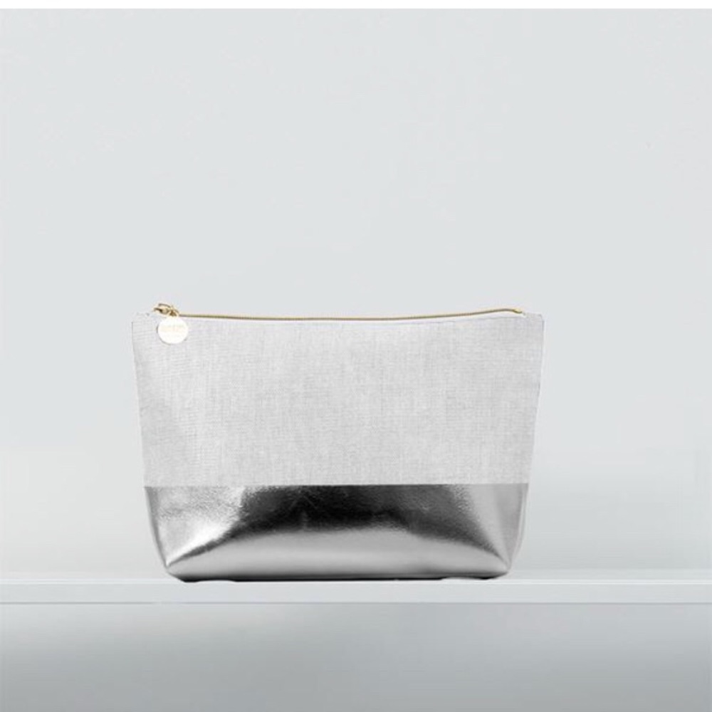 Christen Maxwell cosmetic tote in gold